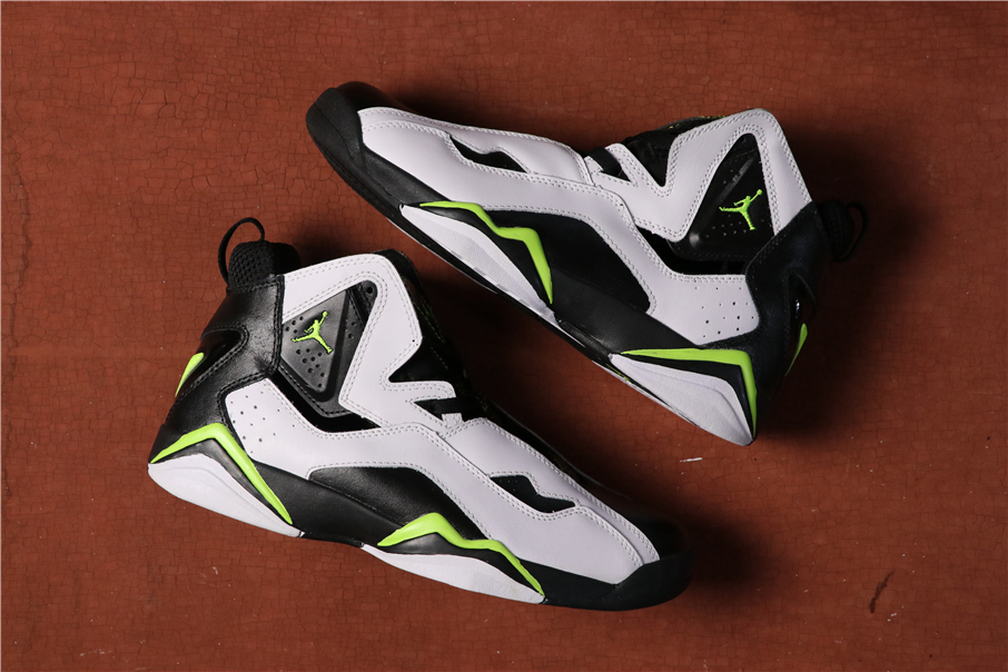 New Air Jordan 7.5 Black White Green Shoes